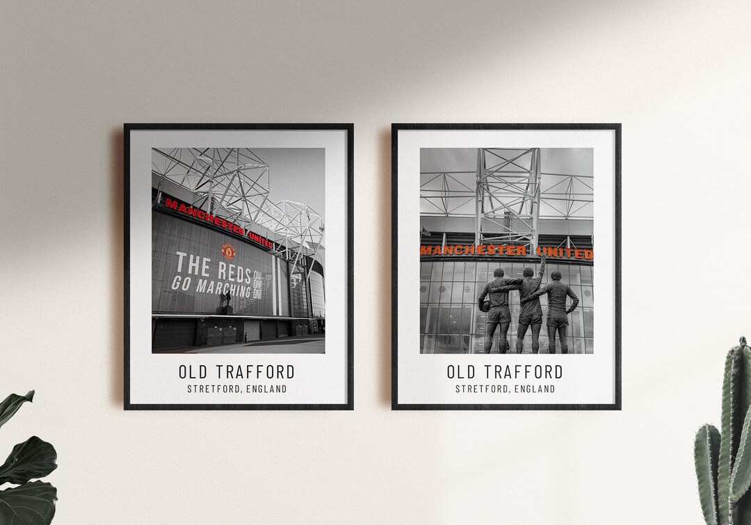 Pack of 2 OLD TRAFFORD Manchester United Digital Print Football Lovers