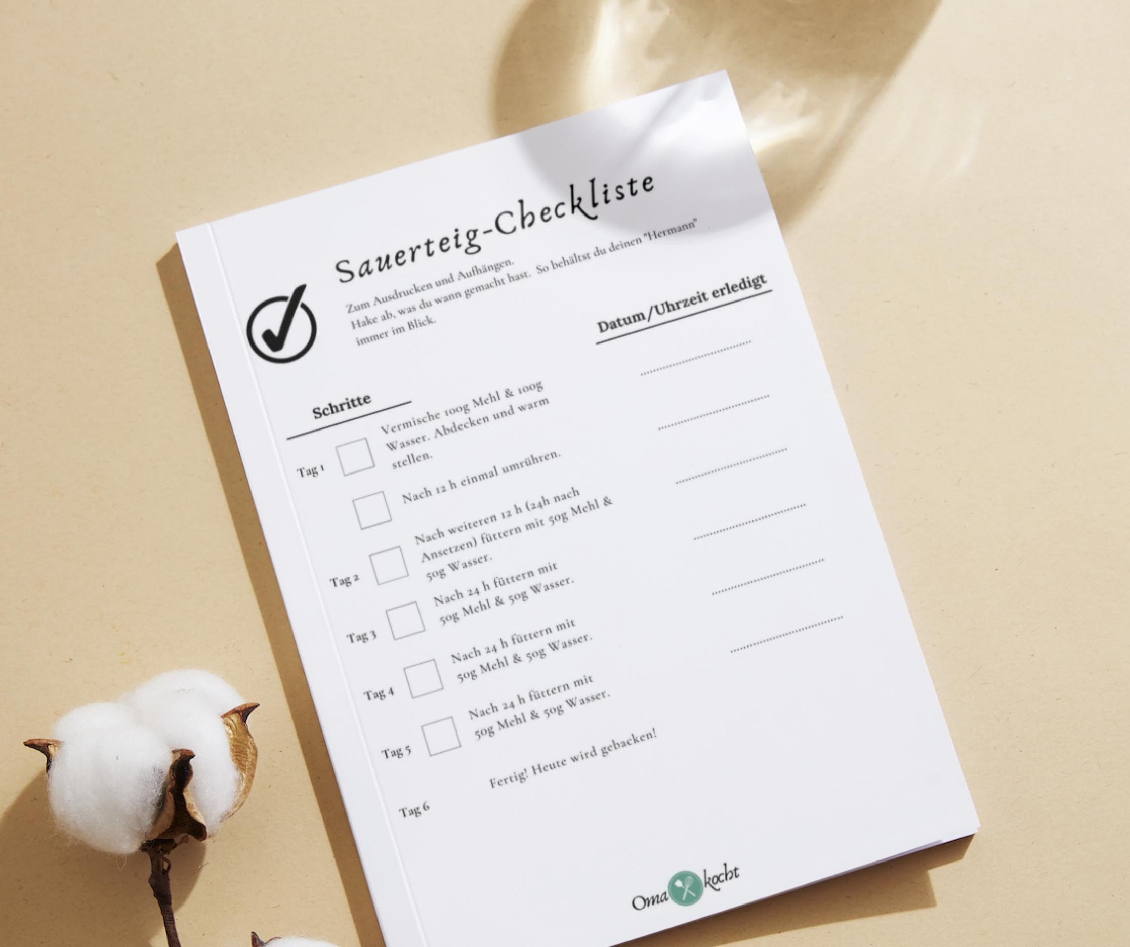 Sourdough Checklist: Printout, to Print and Check Off - Etsy