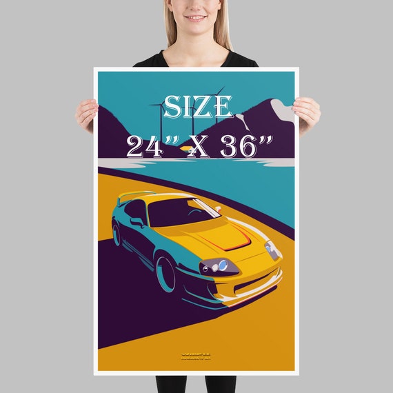 JDM Car Poster Toyota Supra MK4 Canvas Poster Bedroom Decor Sports