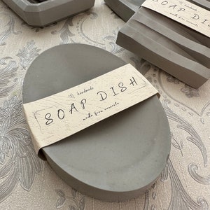 Soap dish, Draining soap dish, Bathroom accessories, Concrete soap holder, Soap bar drain dish