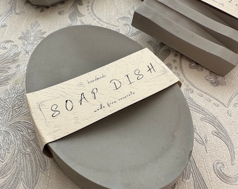 Handmade Concrete Soap Dish: Draining Bathroom Accessory