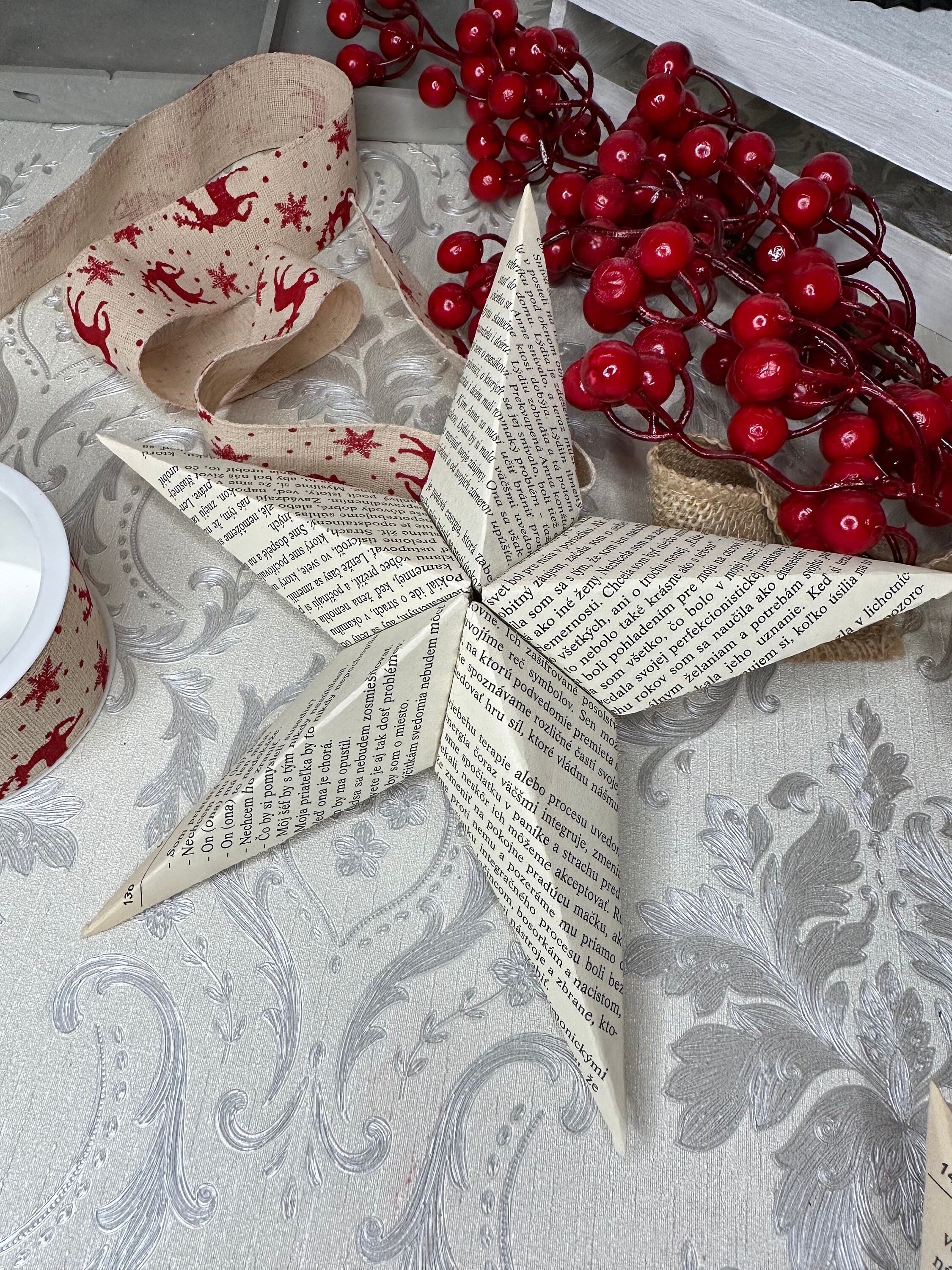 3 Paper Stars Hanging Christmas Decoration, Christmas Decorations