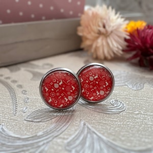 Christmas Earrings, Joyeux Noël Earrings, Holiday Jewelry, Christmas tree Jewelry, Gift Stocking Stuffer, French studs, danslairdutemps