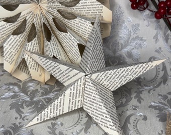 Paper Stars Christmas Decoration: Rustic Hanging Ornament
