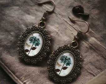 Vintage Bronze Floral Earrings: 1920s Style