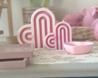 Handmade Heart-Shaped Soy Wax Candle: Boho Home Decor