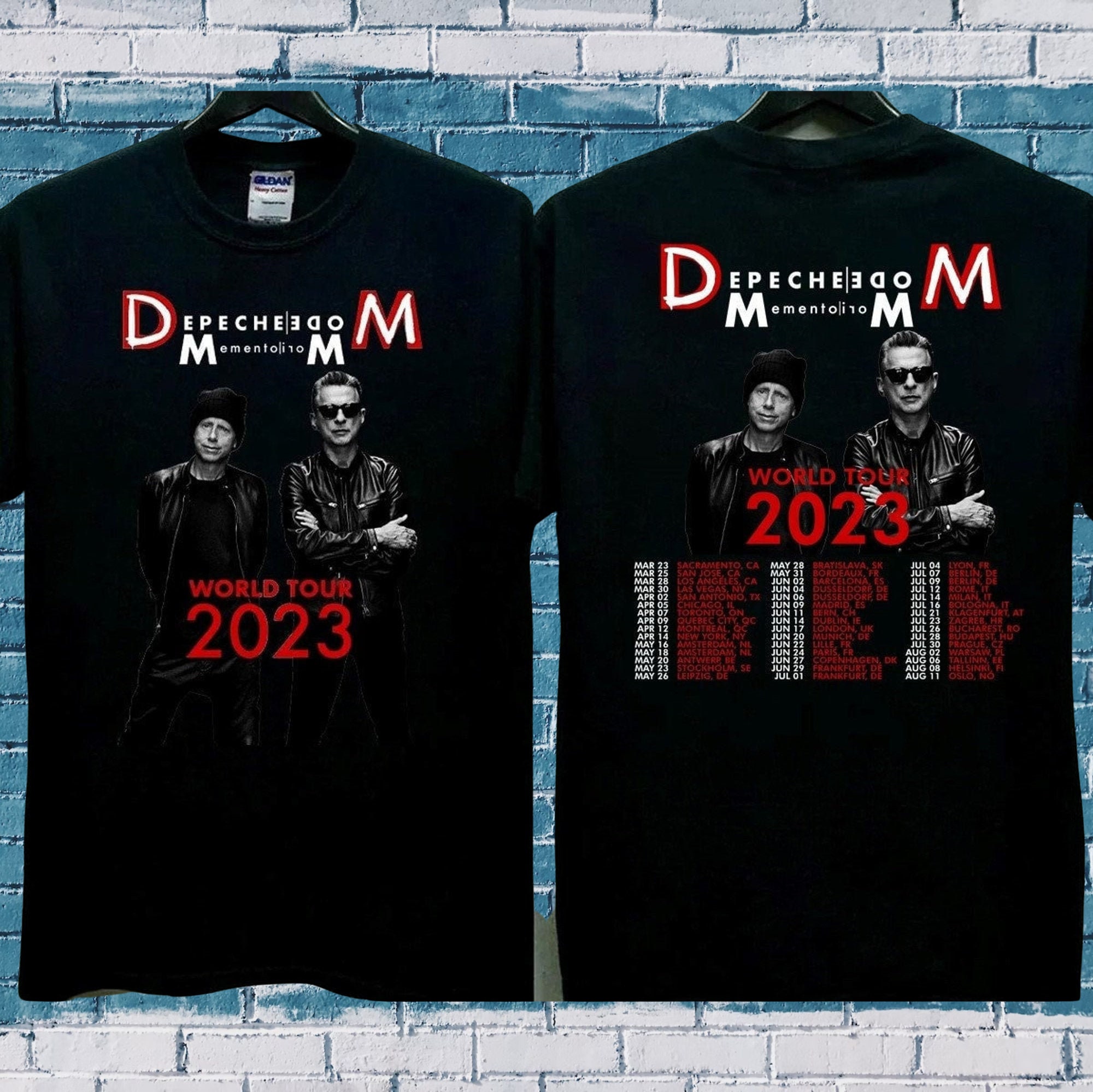 Discover Depeche Mode Rock Band Music Tour 2023 Zweiseitiges T-shirt