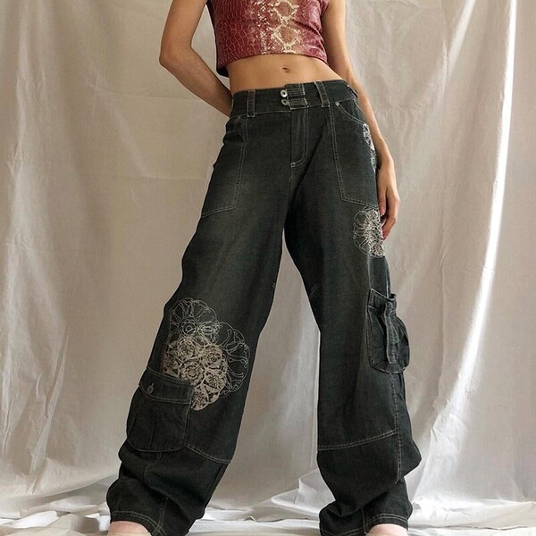 Y2k Jeans Cargo Etsy