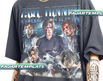Leon Kennedy, Girl Dinner Resident Evil  Vintage T-Shirt, Gift For Woman and Man Unisex T-Shirt ID