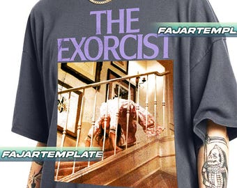 Maglietta vintage del film horror The Exorcist Stairs 1973, regalo per donna e uomo, maglietta unisex FD