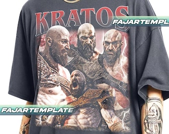 Camiseta vintage del personaje del videojuego Kratos, regalo para mujer y hombre, camiseta unisex FD