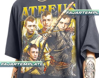 Camiseta vintage de Atreus, dios de la guerra, regalo para mujer y hombre, camiseta unisex FD