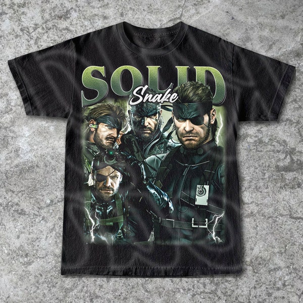 Solid Snake Metal Gear Vintage T-Shirt, Gift For Woman and Man Unisex T-Shirt