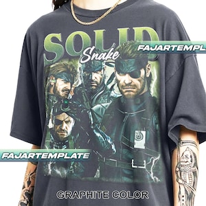 Solid Snake Metal Gear Vintage T-shirt, present till kvinna och man Unisex T-shirt FD
