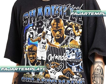 Shaquille O&#39;Neal, ex giocatore di basket e analista sportivo americano, maglietta vintage, regalo per donna e uomo, maglietta unisex T1MN4593