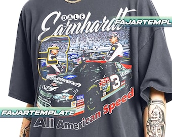 Koszulka Dale'a Earnhardta All American Speed, koszulka z grafiką vintage race car FD