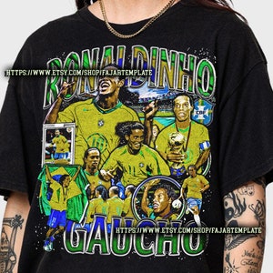 Ronaldinho Gaucho former footballer Vintage T-Shirt, Gift For Woman And Man Unisex T-Shirt FDL030
