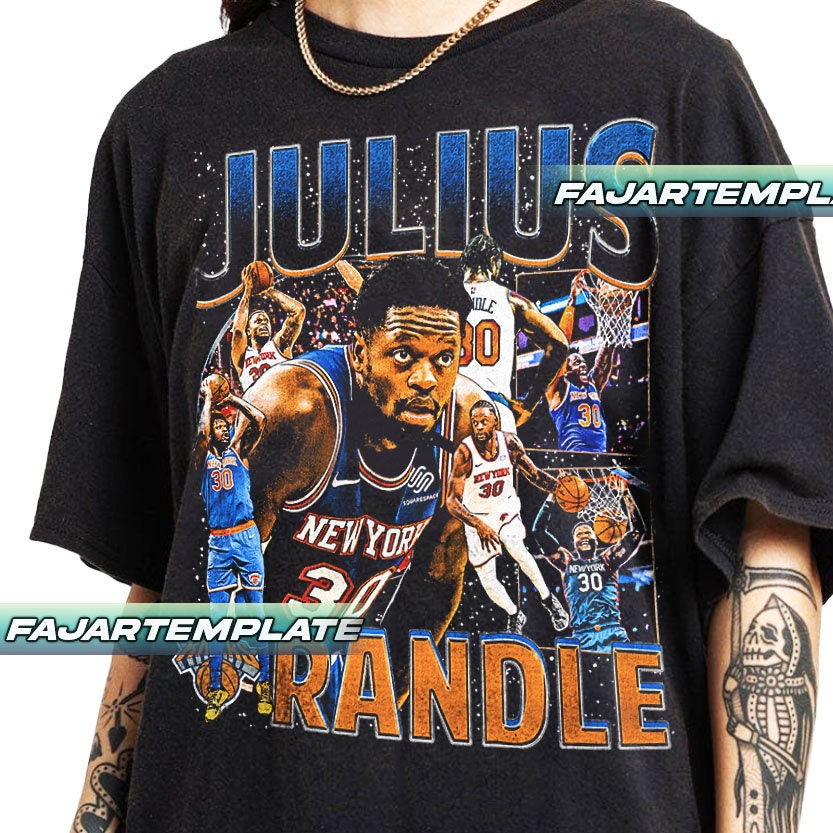 Maglietta vintage Julius Randle, attaccante di basket, regalo per donna e uomo, maglietta unisex in stile morbido T1MN4554