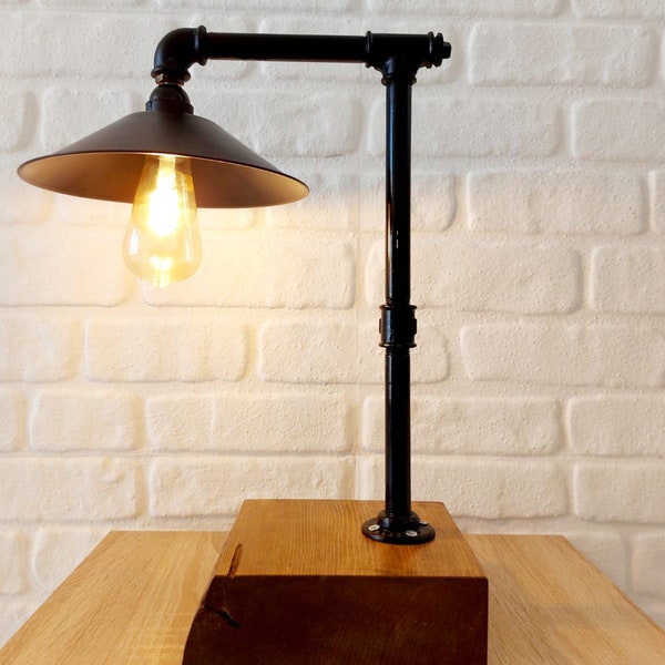 RÉTRO MAINTENANT, CHESTER, lampe de bureau en métal, lampe de table, lampe de bureau industrielle, lampe de bureau rustique, lampe de table Edison ciment, veilleuse