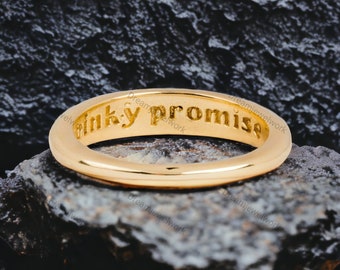 Pinky Promise Ring Charming Ring 14k Solid Gold Symbolic and Elegant Design Ring Special Gifts to a Loved Ones Perfect Jewelry for Couples