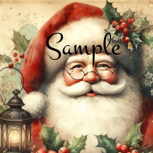 Santa Claus - Fabric Quilt Block -  Christmas - 100% Cotton - 8&quot; x 8&quot; 249851