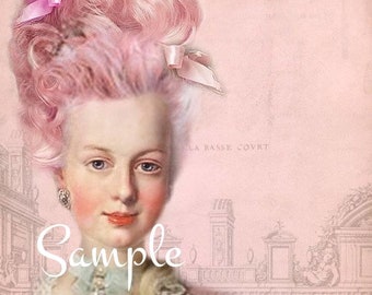 Fabric Quilt Block/Panel - Marie Antoinette - French - Paris-  Cotton 4000
