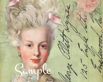 Fabric Quilt Block/Panel - Marie Antoinette - French - Paris - 100% Cotton -  0457