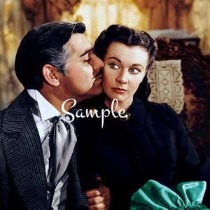 Fabric Art Quilt Block - Gone With The Wind -Scarlett O'Hara, Vivien Leigh, Clark Gable, Rhett Butler, classic movie  -  100% Cotton 0018