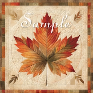 Maple Leaf Fabric - Quilt Blocks: Autumn Patchwork, 100% Cotton , 8x8 inch - MAP6