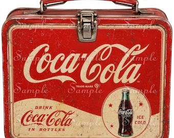 Coca-Cola Vintage Advertising - Fabric Art Quilt Block/Panel - Lunchbox - Coke- Distressed - Retro - Rustic - 100% Cotton - CK20