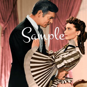 Fabric Art Quilt Block/Panel - Gone With The Wind - Scarlett & Rhett -  Cotton 5042