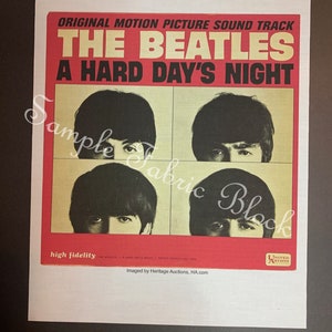 A Hard Days Night - The Beatles - Fabric Art Quilt Block/Panel - Rock & Roll - Cotton - 2142 image 2