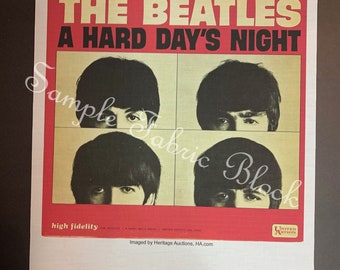 A Hard Days Night - the Beatles - Fabric Art Quilt Block/panel