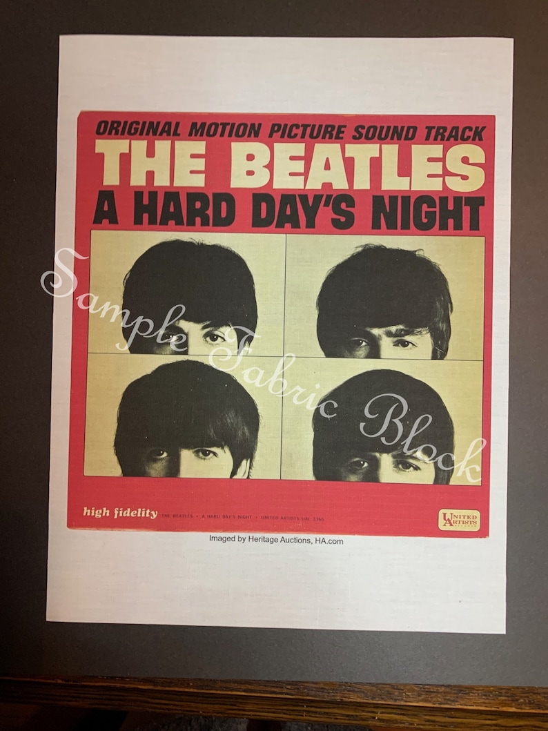 A Hard Days Night - The Beatles - Fabric Art Quilt Block/Panel - Rock & Roll - Cotton - 2142 image 2