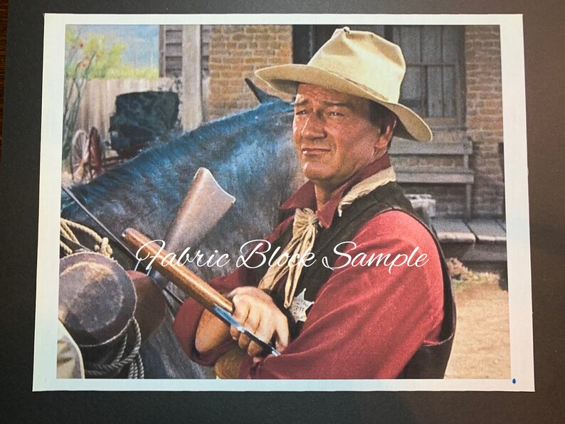 Fabric Art Quilt Block John Wayne Movie Star 0085 Etsy
