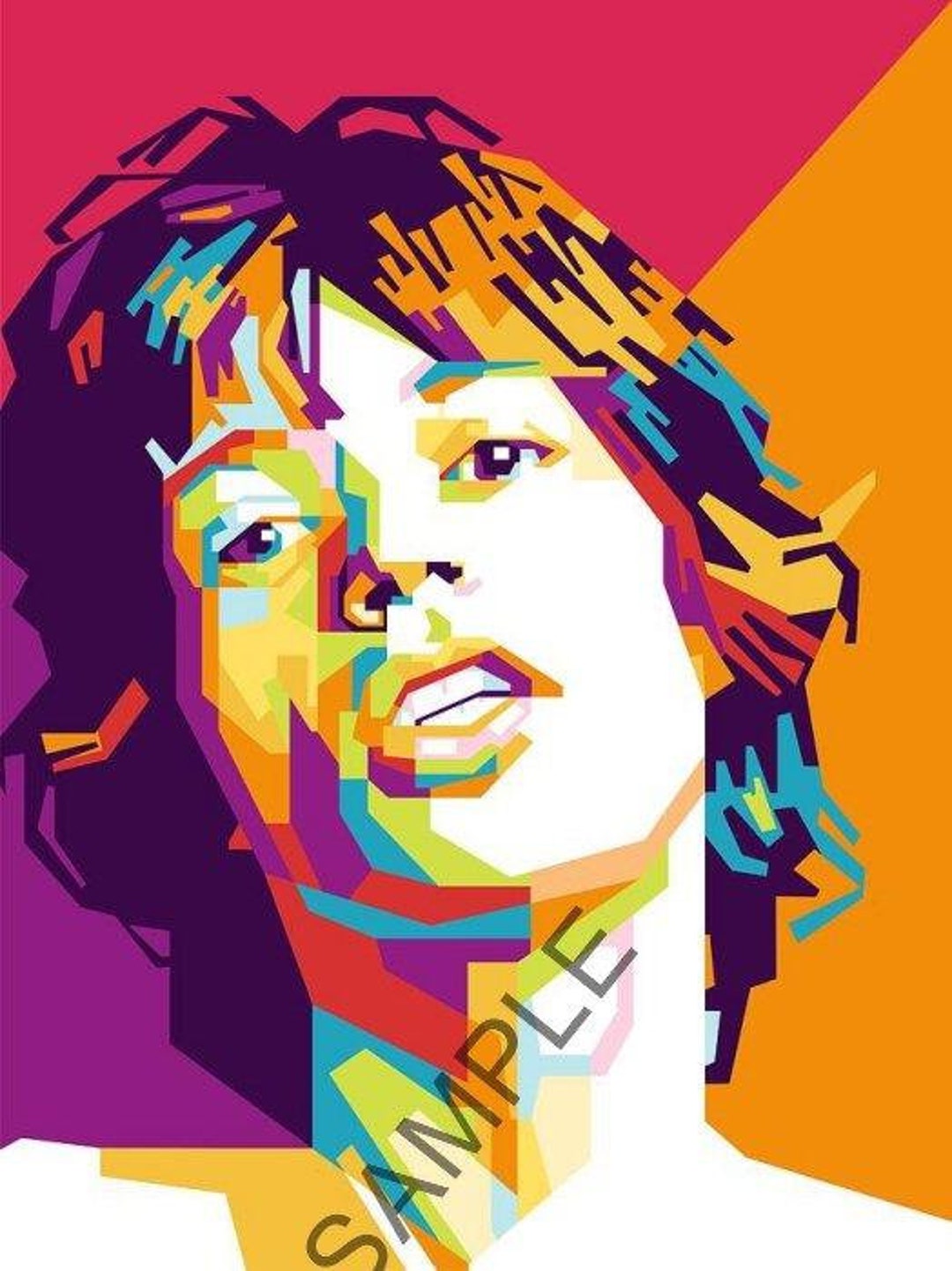 Fabric Art Quilt Block Mick Jagger the Rolling Stones Rock & Roll 5232