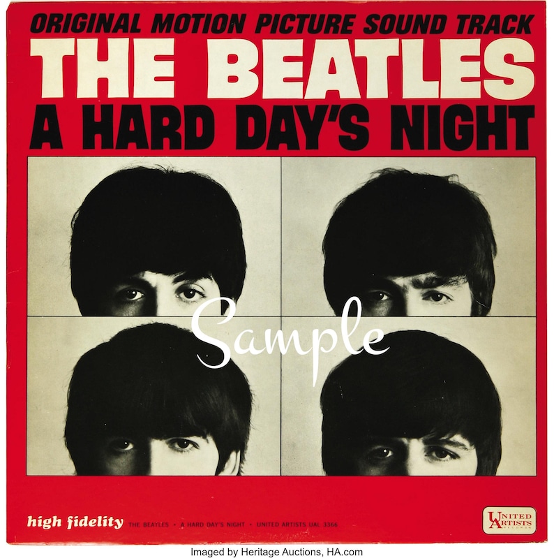 A Hard Days Night - The Beatles - Fabric Art Quilt Block/Panel - Rock & Roll - Cotton - 2142 image 1