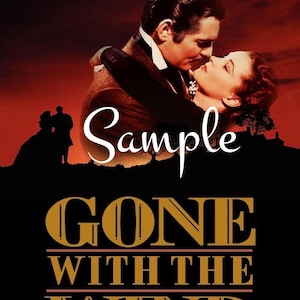 Fabric Art Quilt Block - Gone With The Wind -  Scarlett O'Hara, Vivien Leigh, Clark Gable, Rhett Butler, classic movie ,100% Cotton 2103