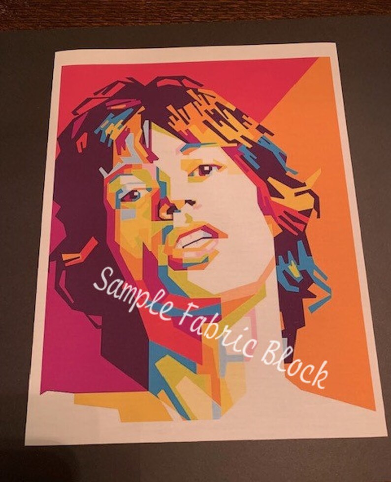 Fabric Art Quilt Block Mick Jagger the Rolling Stones Rock & Roll 5232
