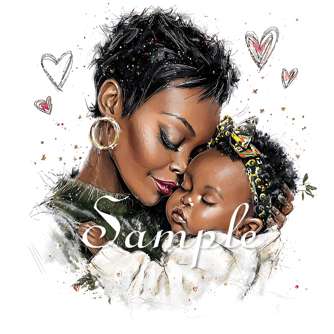 African American Mother and Child Fabric Quilt Blocks - 100% Cotton ...