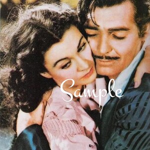 Fabric Art Quilt Block/Panel - Gone With The Wind - Scarlett & Rhett- 100% Cotton - 9025