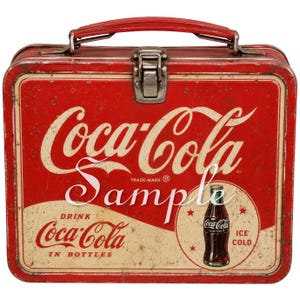 Coca-Cola Vintage Advertising - Fabric Art Quilt Block/Panel - Lunchbox - Coke- Distressed - Retro - Rustic - 100% Cotton - CK20