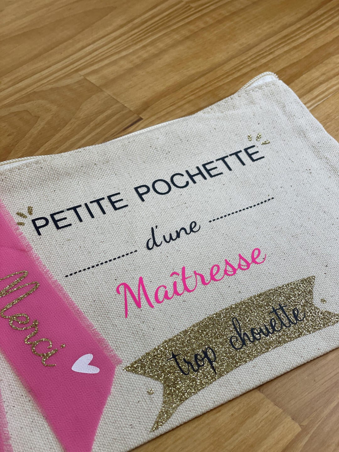 Pochette Cotone e Juta Maestra in Vacanza - Idea Regalo Maestra | AS Design