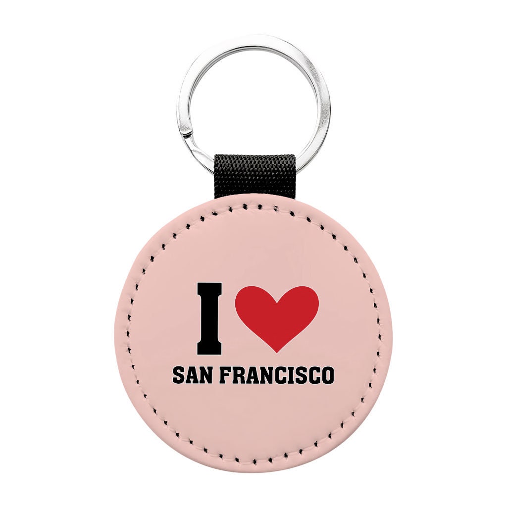I Love San Francisco Metal Keychain with Rhinestones