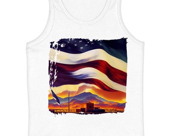 American Flag Graphic Kids' Jersey Tank - America Sleeveless T-Shirt - Flag Kids' Tank Top