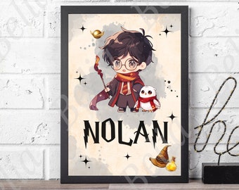 Harry Pot first name poster. custom chibi.