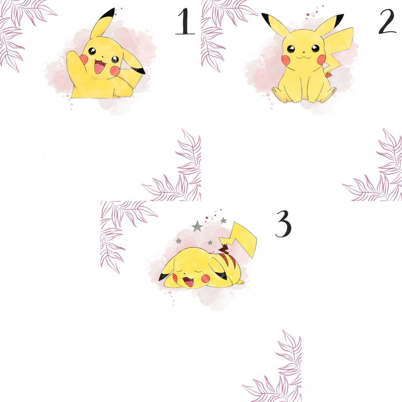 Pikachu Kissen personalisiert Geburt oder Vorname Bild 7