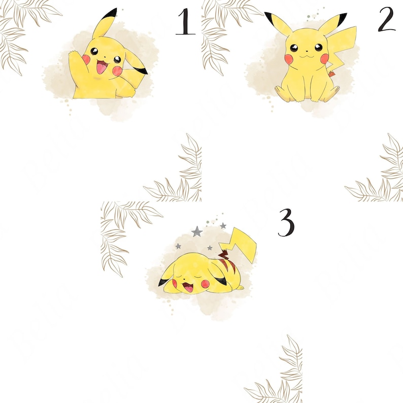 Pikachu Kissen personalisiert Geburt oder Vorname Bild 4