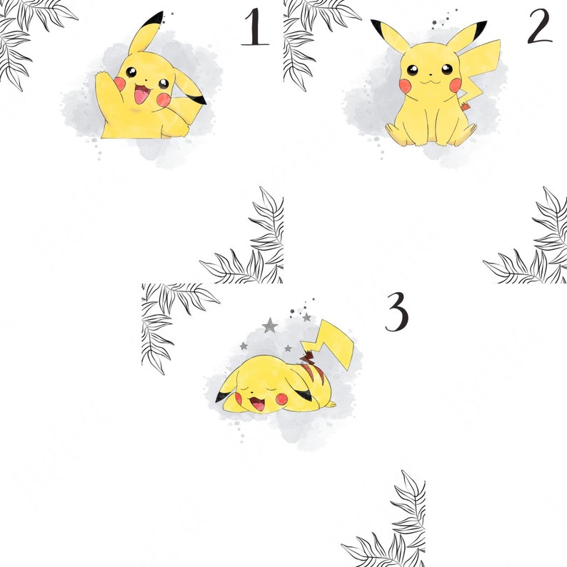 Pikachu Kissen personalisiert Geburt oder Vorname Bild 5
