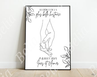 Personalized hand couple poster.